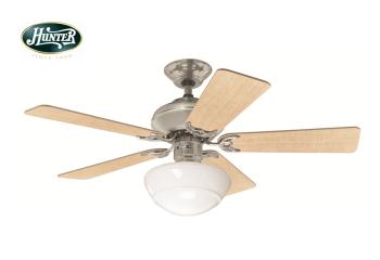 Hunter - Builder Select Fırçalanmış Nikel - 107 Cm. Aydınlatmalı Tavan Vantilatörü