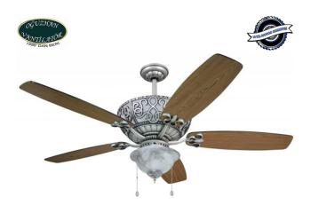 Oğuzhan - Logan Up Light Fırçalanmış Nikel - 152 Cm. Adınlatmalı Tavan Vantilatörü