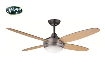 Hunter - Sonic Fırçalanmış Nikel - 112/132 Cm. Aydınlatmalı Tavan Vantilatörü