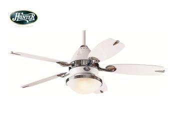 Hunter - The Retro Beyaz - 122 Cm. Aydınlatmalı Tavan Vantilatörü