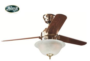 Hunter - Carera Parlak Pirinç - 132 Cm. aydınlatmalı Tavan Vantilatörü