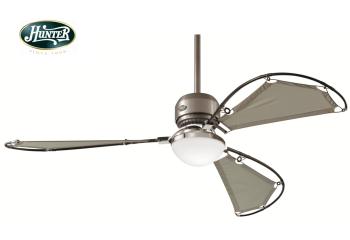 Hunter - Avalon Fırçalanmış Nikel - 158 Cm. Bez Kanatlı Aydınlatmalı Tavan Vantilatörü