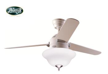 Hunter - Carera Tebeşir Beyazı - 132 Cm. Aydınlatmalı Tavan Vantilatörü