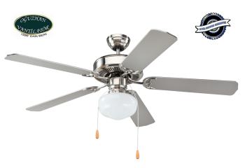 Oğuzhan - Builder Series Fırçalanmış Nikel - 132 Cm. Aydınlatmalı Tavan Vantilatörü