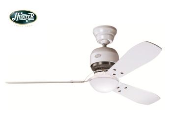 Hunter - Industrie Tebeşir Beyazı - Aydınlatmalı 132 Cm. Tavan Vantilatörü