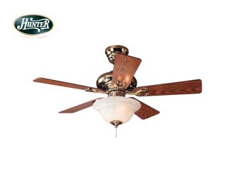 Hunter - Seville Parlak Pirinç - Aydınlatmalı 112 Cm. Tavan Vantilatörü