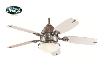 Hunter - The Retro Fırçalanmış Nikel - 122 Cm. Aydınlatmalı Tavan Vantilatörü