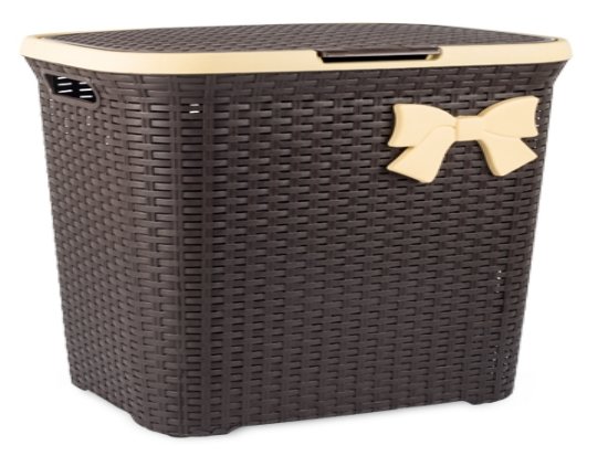 Rattan Kirli Çamaşır Sepeti Papyonlu