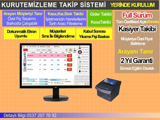 Ürünler Kayıtlı-Kurutemizleme Programı (Müşteriyi Tanır)